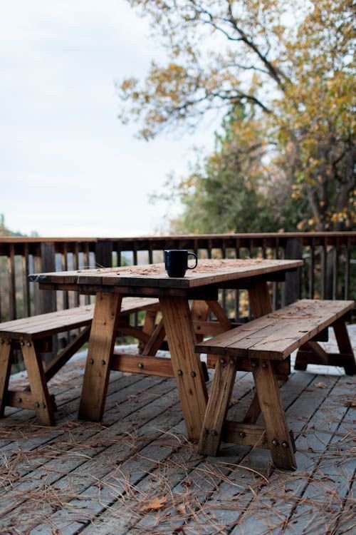picnic table on the deck (1)